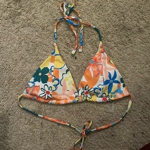 Floral Triangle Bikini Top